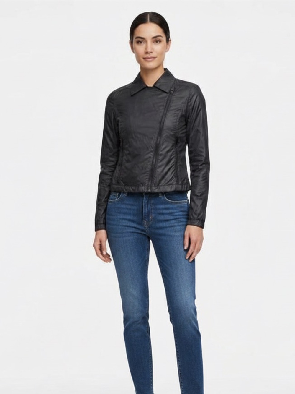 NWT | Fiorucci | Lightweight Wind Breaker Style Moto Jacket | Black | Size 38